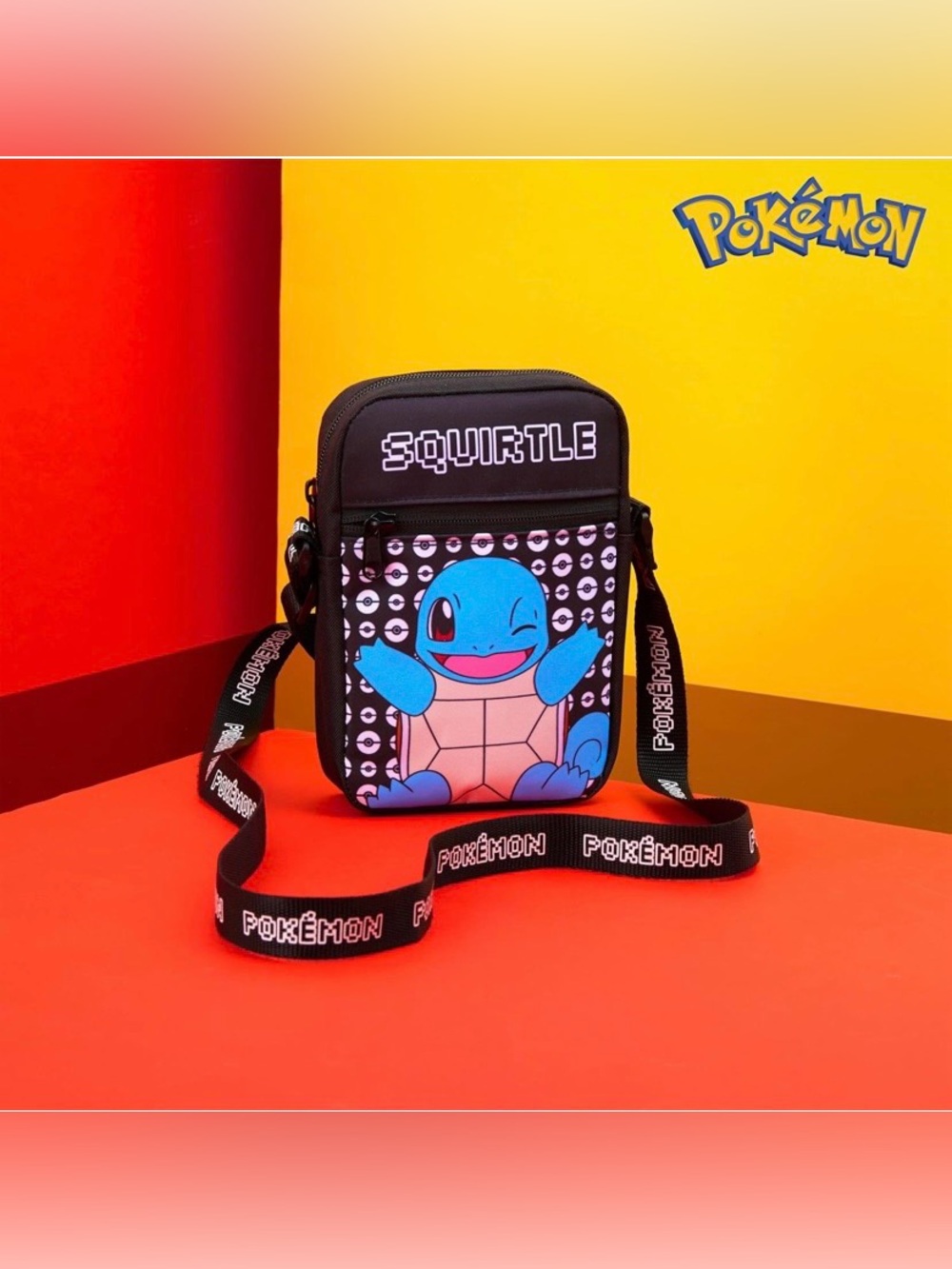 Pokemon Squirtle Mini Crossbody Bag Adjustable Strap Travel Shoulder Bag